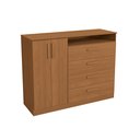 Ver imagem 1 de Cômoda 4 Gavetas e 2 Portas Kappesberg T266 Cor Canela