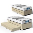 Ver imagem 1 de Cama Box com Auxiliar + Colchão de Molas Ensacadas Double Face Essence Probel Solteiro 88cm