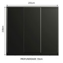 Ver imagem 3 de Guarda-Roupa Casal 100% MDF Madesa Zurique 3 Portas de Correr Preto Cor:Preto