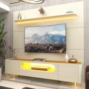 Ver imagem 1 de Painel Rack para TV até 85 Polegadas Royal Nobre 219 cm Off White e Naturale Gelius