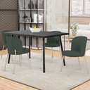 Ver imagem 2 de Kit 05 Cadeiras para Sala de Jantar Cozinha Estofada Gavi Arena L02 Linho Verde Musgo - Lyam Decor