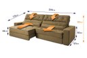 Ver imagem 3 de Sofá Retrátil Reclinável 250cm Albany Suede Velut com Molas Ensacadas - King House