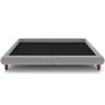 Cama Casal King Base Box Pés de Madeira 210cm Otto P05 Veludo Cinza - Lyam Decor - 3