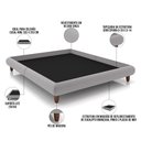 Ver imagem 4 de Cama Casal King Base Box Pés de Madeira 210cm Otto P05 Veludo Cinza - Lyam Decor