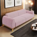 Ver imagem 2 de Sofá 03 Lugares Para Sala de Estar Kiev 230 cm D02 Veludo Rosê C-305 - Lyam Decor