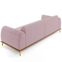 Ver imagem 7 de Sofá 03 Lugares Para Sala de Estar Kiev 230 cm D02 Veludo Rosê C-305 - Lyam Decor