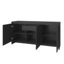 Ver imagem 5 de Balcão Aparador Buffet 3 Portas Madrid C14 Preto - Mpozenato
