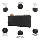 Ver imagem 7 de Balcão Aparador Buffet 3 Portas Madrid C14 Preto - Mpozenato