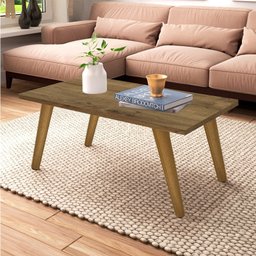 Mesa De Centro Retangular Sala Mdf Pé Palito Decorativa - Preto 65x35cm - 4