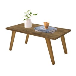 Mesa De Centro Retangular Sala Mdf Pé Palito Decorativa - Preto 65x35cm - 2