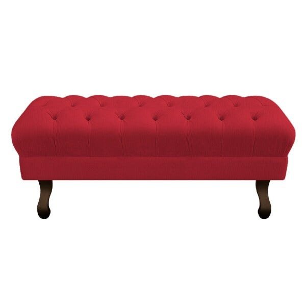 Puff Retrô 160cm Luis XV Suede Vermelho - Sts Móveis - 2
