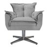 Kit Namoradeira e 02 Poltronas Opala Base Giratória de Metal Suede Cinza - STS Móveis - 4