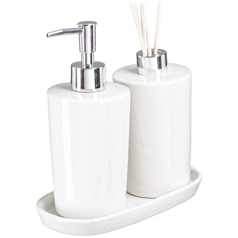 Kit Lavabo Difusor Banheiro Porta Sabonete Líquido Pia / 187