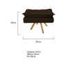 Kit Namoradeira e Puff Opala Base Giratória de Madeira Suede Marrom - Sts Móveis - 5