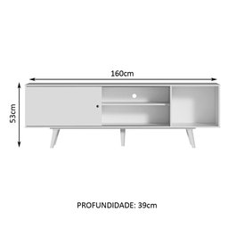 Rack Madesa Dubai para Tv até 65 Polegadas com Pés - Branco - 4