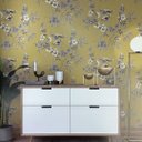 Ver imagem 1 de Papel de Parede Flores e Pássaros Amarelo + Cola Inclusa