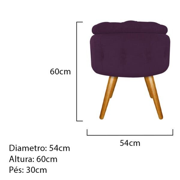 Kit 2 Puffs Londres Baú Palito Mel Suede Roxo - Sts Móveis - 5