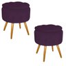 Kit 2 Puffs Londres Baú Palito Mel Suede Roxo - Sts Móveis - 1