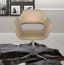 Ver imagem 2 de Poltrona Decorativa Zara Base Giratória Alumínio - Linho Marrom