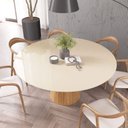 Ver imagem 3 de Mesa de Jantar Redonda 160cm Scandi 8 Lugares Lamina Natural de Madeira Off White Vidro