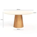 Ver imagem 5 de Mesa de Jantar Redonda 160cm Scandi 8 Lugares Lamina Natural de Madeira Off White Vidro