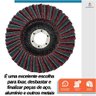 Disco Flap com Manta e Lixa Grão 60 4.1/2" Media Vermelho Ideal para Desbaste Lixar Polir Aço Alumin - 2