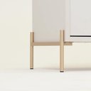 Ver imagem 4 de Conjunto 2 Mesas de Cabeceira e Cômoda 6 Gavetas Jasper - Off White Fosco C/ Dourado