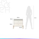 Ver imagem 6 de Conjunto 2 Mesas de Cabeceira e Cômoda 6 Gavetas Jasper - Off White Fosco C/ Dourado