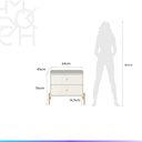 Ver imagem 6 de Kit 2 Mesas de Cabeceira e Cômoda 6 Gavetas Jasper - Off White Fosco c/ Dourado