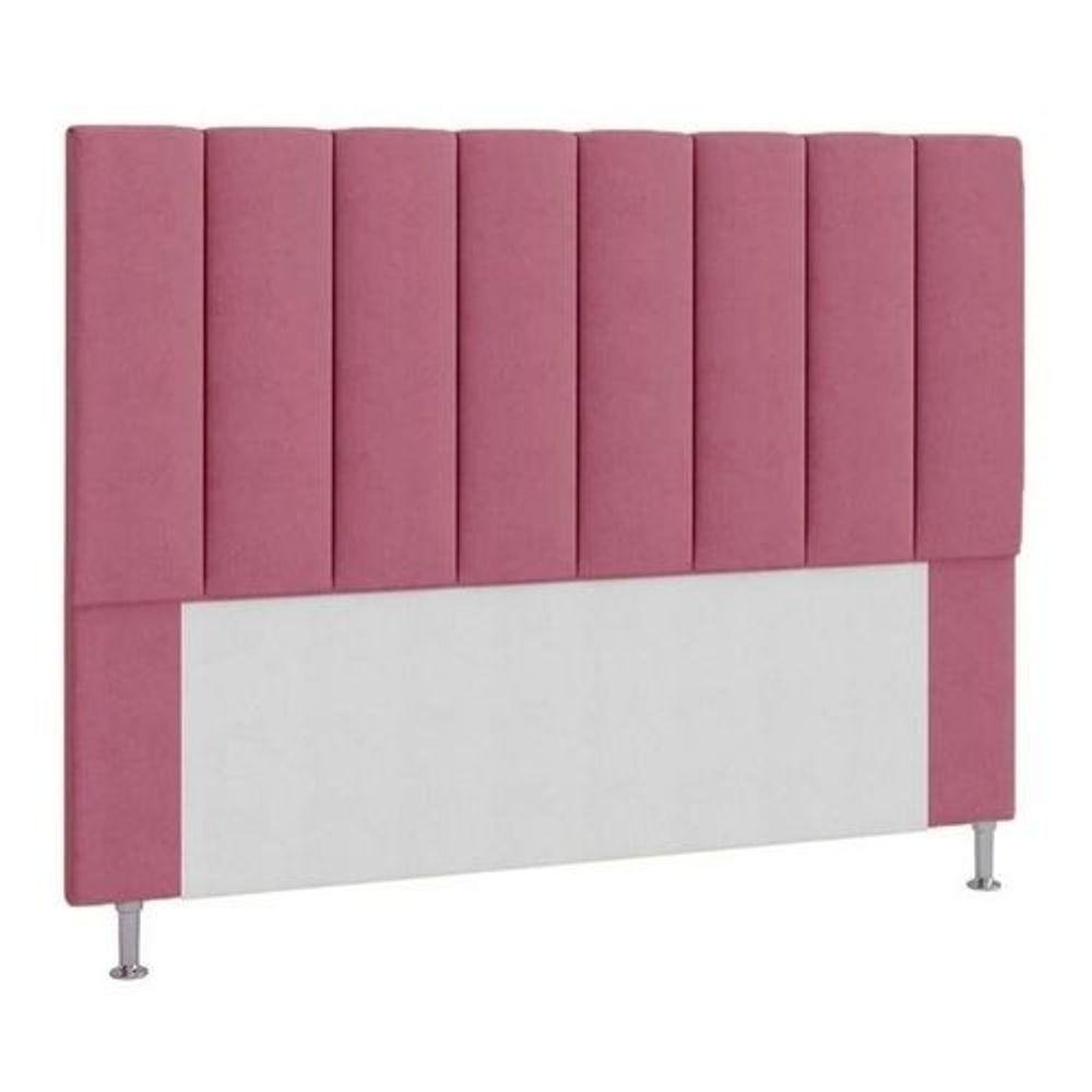 Cabeceira Estofada Cama Box Casal 140 Cm Rosa