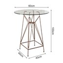 Ver imagem 2 de Jogo Mesa Bistrô Eames Vidro 60Cm 3 Banquetas Amarela Base Ferro Cobre - Cor: Branco