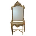 Ver imagem 1 de Aparador Clássico Dourado com Espelho 202x98x38cm Penteadeira para Quarto