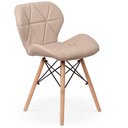Ver imagem 2 de Kit 16 Cadeiras de Jantar Charles Eames Slim Wood Estofada - Nude
