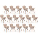 Ver imagem 1 de Kit 16 Cadeiras de Jantar Charles Eames Slim Wood Estofada - Nude