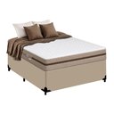 Ver imagem 1 de Cama Box Casal Sintético + Colchão Molas Ensacadas Royal Sleep Bioclassic 138cm - Suporta até 120