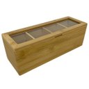 Ver imagem 4 de PORTA CHA DE BAMBU NATURAL TAMPA MAGNÉTICA 4 DIVISÓRIAS