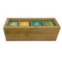 Ver imagem 5 de PORTA CHA DE BAMBU NATURAL TAMPA MAGNÉTICA 4 DIVISÓRIAS