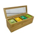 Ver imagem 3 de PORTA CHA DE BAMBU NATURAL TAMPA MAGNÉTICA 4 DIVISÓRIAS