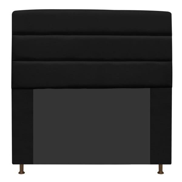 Cabeceira Estofada Turim 160 cm Queen Size Suede Preto - STS Móveis - 1