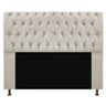 Cabeceira Estofada Lady 195 cm King Size Com Capitonê Suede Bege - STS Móveis - 1
