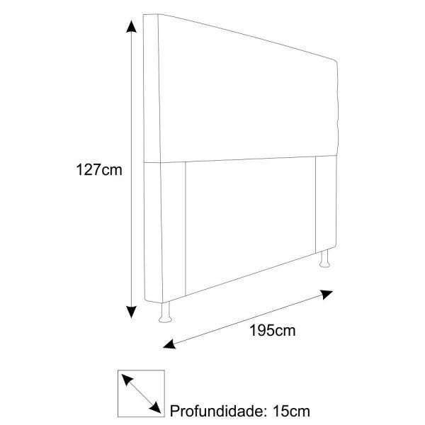 Cabeceira Estofada Turim 195 cm King Size Suede Cinza - STS Móveis - 3