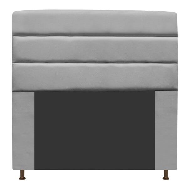Cabeceira Estofada Turim 195 cm King Size Suede Cinza - STS Móveis - 1