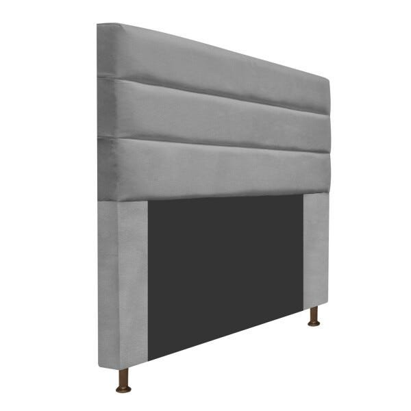 Cabeceira Estofada Turim 195 cm King Size Suede Cinza - STS Móveis - 2