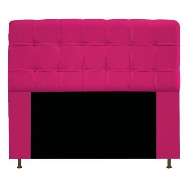 Cabeceira Estofada Mel 140 cm Casal Com Botonê Suede Pink - STS Móveis - 1