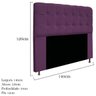 Cabeceira Estofada Mel 140 cm Casal Com Botonê Suede Roxo - STS Móveis - 2