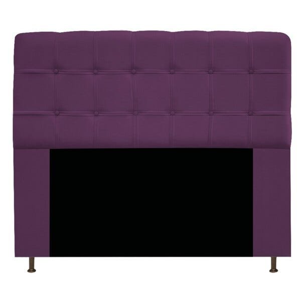 Cabeceira Estofada Mel 140 cm Casal Com Botonê Suede Roxo - STS Móveis - 1