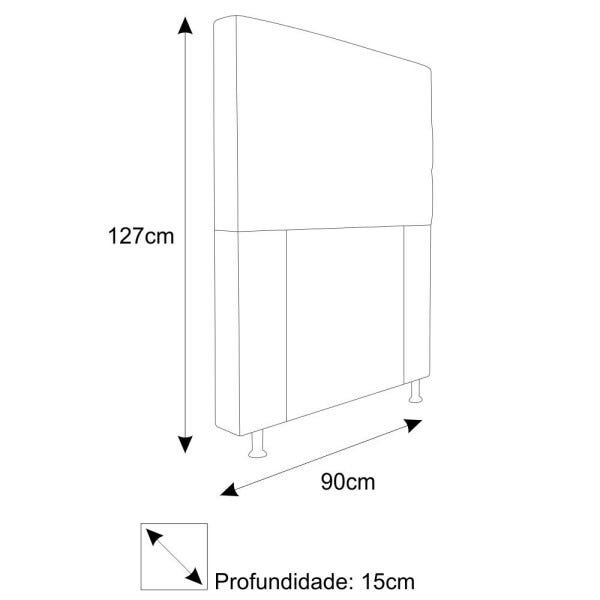 Cabeceira Estofada Turim 90 cm Solteiro Suede Bordô - STS Móveis - 3