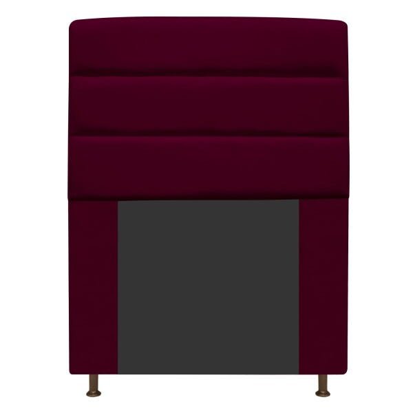 Cabeceira Estofada Turim 90 cm Solteiro Suede Bordô - STS Móveis - 1