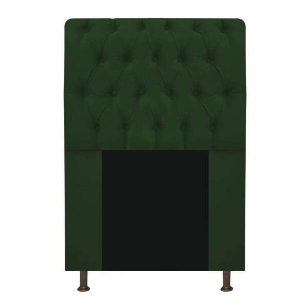 Cabeceira Estofada Lady 100 cm Solteiro Com Capitonê Suede Verde - STS Móveis - 1