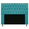 Cabeceira Estofada Lady 140 cm Casal Com Capitonê Suede Azul Turquesa - STS Móveis - 1